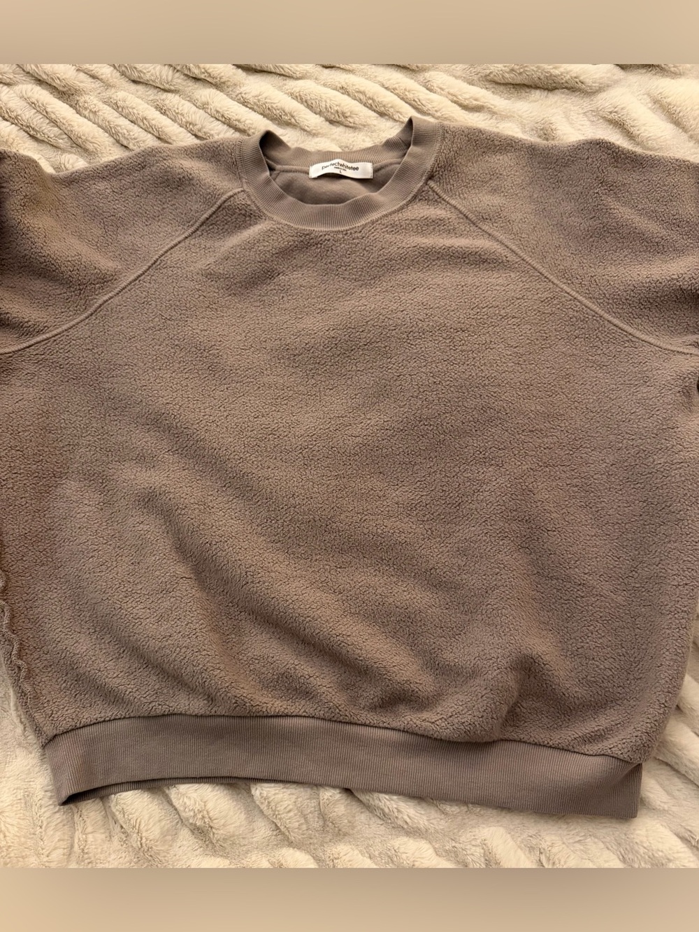 Perfectwhitetee Ziggy Fleece Sweatshirt Taupe Size L - Picture 2 of 4